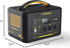 VTOMAN Jump 1500X Portable Power Station, 828Wh Solar Generator 1500W LiFePO4 Battery Power Station, Dual 100W PD Type-C & Regulated DC, Capacity Expandable to 2376Wh for Camping, Travel, Home Backup