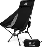 OneTigris Tigerblade High Back Camping Chair with Pillow Design, Comfortable Widened Seat Folding Chair