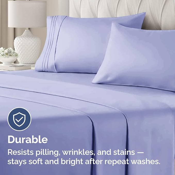 Queen Pillow Cases Set of 2 - Ultra Soft Hotel Quality Pillowcase Covers - Comfy Cozy Bedding for Women, Men, Kids and Teens - Machine Washable Pillow Protectors - 2 Pieces Set - Queen Size Lavender
