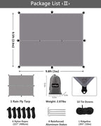 Sunyear Hammock Camping with Rain Fly Tarp and Net, Portable Camping Hammock Double Tree Hammock Outdoor Indoor Backpacking Travel & Survival, 2 Tree Straps,100% Waterproof