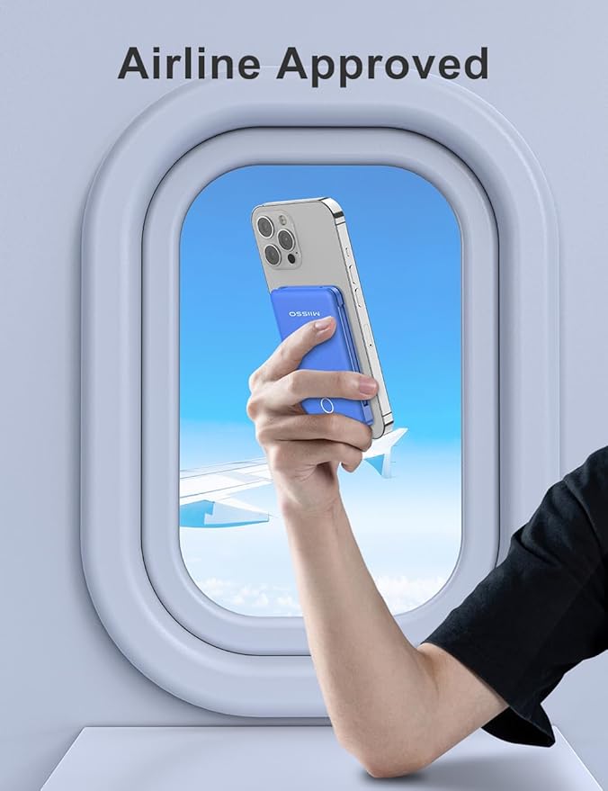 6000mah Ultra Slim Built in Cables Power Bank, Card Size Built in USB C Cords Battery Pack Portable Charger for Phones, 3 Output External Battery Pack Compatible with iPhone, Samsung, Deep Blue