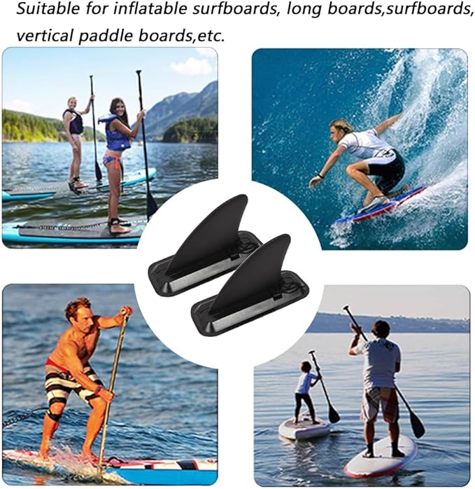 1 Pairs Surfing Fins, Inflatable Paddle Board Fins, 4-inch Center Fin with Base,Detachable Fin Dock Tail Fin for Long Board Paddle Board Surfboard Surfing Kayak Fin