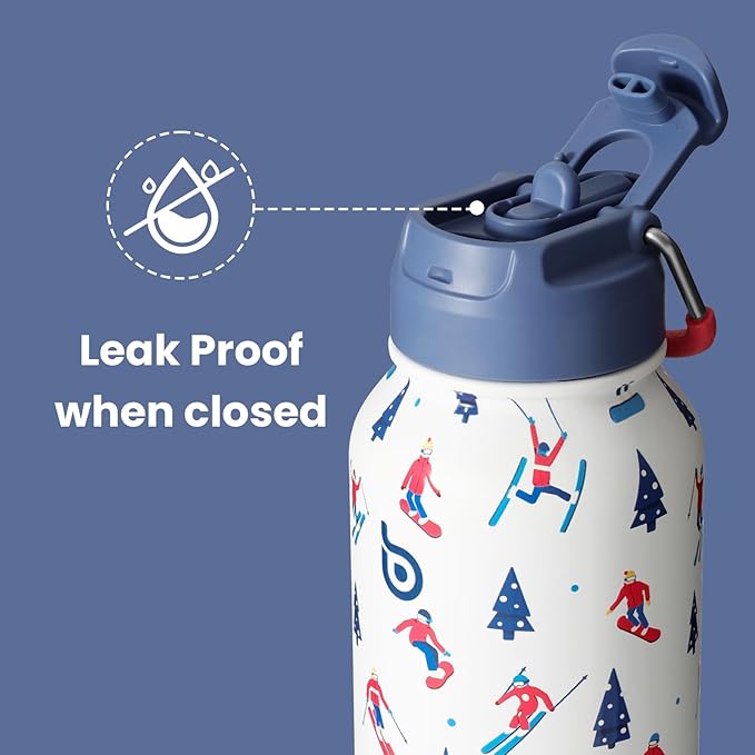 BOTTLE BOTTLE 32oz Insulated Water Bottle Stainless Steel Sport Water Bottle with Straw Dual-use Lid Design for Gym with Pill Box