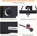 Camplux Double Propane Burner, Gas Burner Outdoor Stove Burner Gas, Up to 260,000 BTU/Hr Dual Burner Propane Stove with Propane Burner stand, Gas Burners for Cooking Outside Stove for Cooking Gas