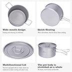 iBasingo 2.4L Titanium Soup Pot with Lid Camping Cookware with Foldable Handle Portable Lightweight Outdoor Kitchen Cooking Kit for Backpacking Hiking Picnic Fishing Mountaineering Ti2108C