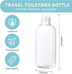 Travel Bottles for Toiletries, 100ml/3.4 fl oz Squeezable Refillable Clear Leakproof PET Travel Containers Bottles Perfume Bottle with Flip Cap for Men and Women (5)