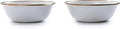 Barebones Enamel Bowl Set - Dish Set of 2 Bowls - Enamelware Set for Camping and Everyday Use (Eggshell)