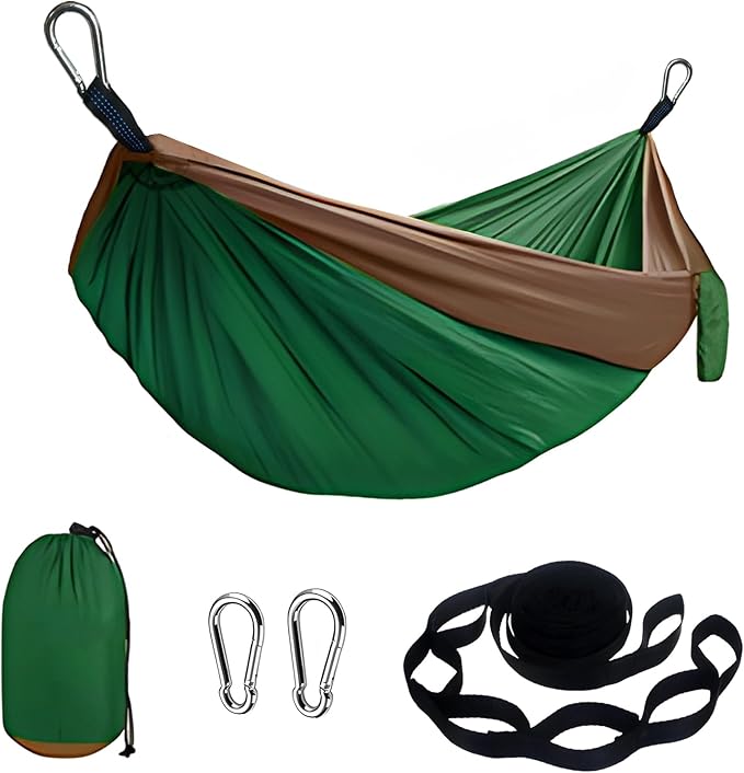 Camping Hammock Lightweight, Portable Hammocks with Tree Straps, Travel Swing Nylon Camp Hammocks for Adult Kids, Outdoor Essentials for Hiking Beach Backpacking