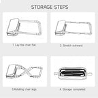 13 x 10.6 Inch Portable Folding Camping Stool, Metal Frame with Storage Mesh, Small Folding Stool for Adults Lightweight Outdoor Seating for Camping Fishing Hiking BBQ Hold Up to 265 LBS (Black)