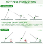 Shimeyao 10" Tent Stakes Camping Heavy Duty Stakes Bulk Metal Ground Pegs Camping Spikes Galvanized for Outdoor Pitching Canopy