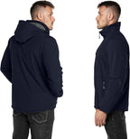 Outdoor Ventures Men's Lightweight Softshell Jacket Fleece Lined Hooded Water Resistant Winter Hiking Windbreaker Jackets