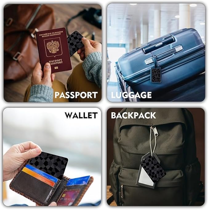 Card Tag Wallet GPS Tracker: Rechargeable Smart Finder (iOS Only) for Apple Find My - Bluetooth Tracking Tags with Up to 4 Month Battery for iPhone - Key Track and Item Locator for Bags, Passport