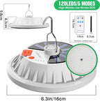 USB Solar Camping Light Remote Tent Light 2 Pack - 4000LM Portable LED Rechargeable Camping Lantern Hanging Waterproof Emergency Light for Camping, Hiking, Power Failure, Hurricane (120 LEDs)