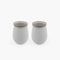 Barebones Enamel Tumblers Set of 2 - Vintage-inspired Design - Durable and Suitable for Outdoor Picnics or Camping (16 Oz, Eggshell)