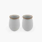 Barebones Enamel Tumblers Set of 2 - Vintage-inspired Design - Durable and Suitable for Outdoor Picnics or Camping (16 Oz, Eggshell)