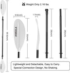 Kayak Paddle 4 Pieces Aluminum Shaft and PP Blade Floating 86.6in/220cm, 90.5inch/230cm Lightweight Oars