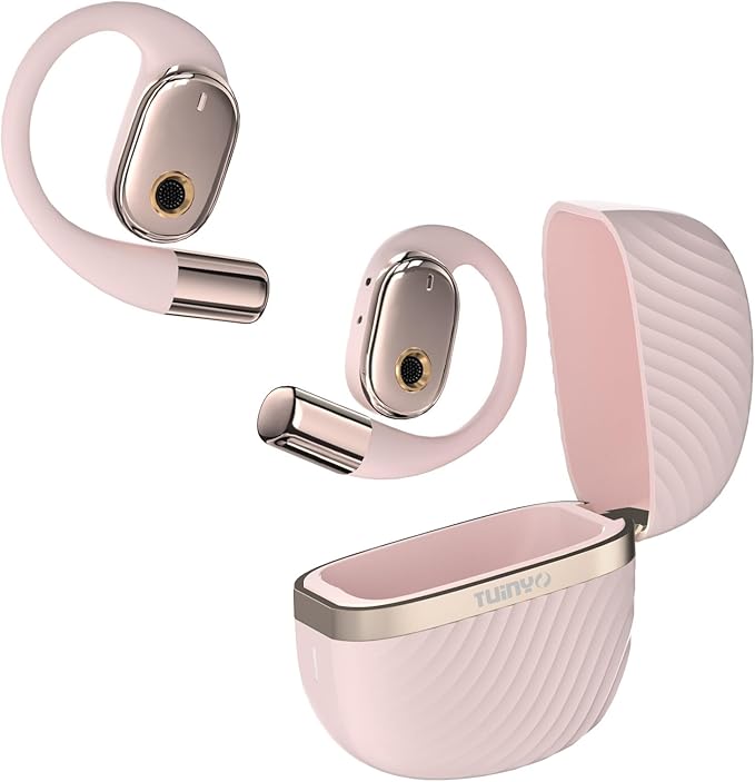 TUINYO AI Al Headphones - True Wireless Translation with 35Hrs Playtime, Premium Sound & Built-in Mic - Ideal for Travel & Language Learning-Pink