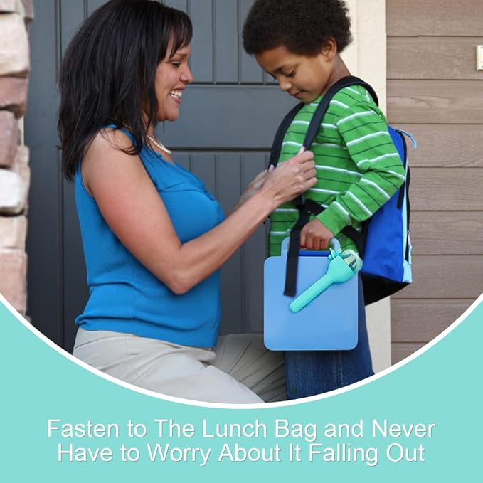 Sophico Travel Utensils Set for Camping and Kids Lunch Box, Stainless Steel Fork and Spoon, Knife Silverware Flatware Sets with Silicone Case - Portable & Leak-proof, Dishwasher Safe (Mint, 1 Set)