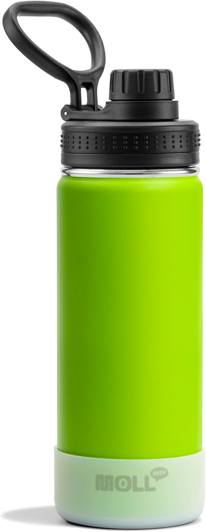 Insulated Water Bottle for School-18 oz Stainless Steel Vacuum Wide Mouth Sports Water Bottle with Silicone Boot-Reusable Metal Leak Proof Travel Water Flask (Apple Green)