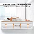 CALEN Queen Air Mattress with Electric Built in Pump, Luxury Double High Inflatable Mattress for Camping, Home&Guests, 18" Blow up Airbed- Fast Inflation/Deflation - 650lb MAX