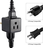 3 Outlet Wall Adapter UL Listed 3 Outlet Power Cube Tap, 3-Prong Outlet Splitter, Multi Plug Outlet Grounded Indoor, 3 Way Plug Adapter, Outlet Extender for Home or Travel (Black, 3 Pack)