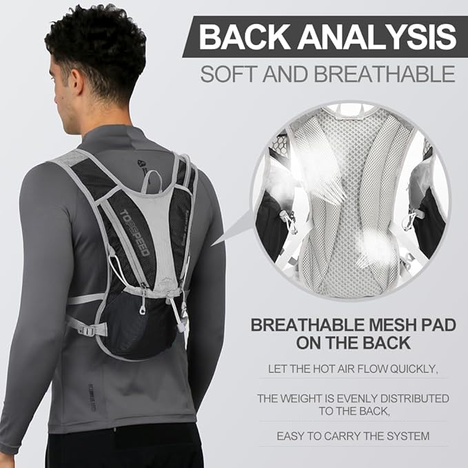 Hydration Pack Backpack，IX INOXTO Running Hydration Vest with 1.5L ( 50 oz) Water Bladder for Men Women，Lightweight Water Backpack for Hiking Cycling Climbing Camping