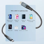ohbox Long USB C to Lightning Cable 10FT 3Pack iPhone Charger Fast Charging Cord Type C to Lightning Cable for iPhone 14 13 12 11 Pro Max XR XS 8 Plus iPad