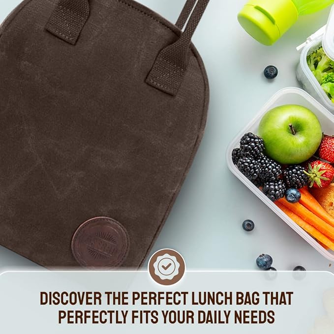 ASEBBO Insulated Lunch Bag for Women & Men (Chocolate Brown)