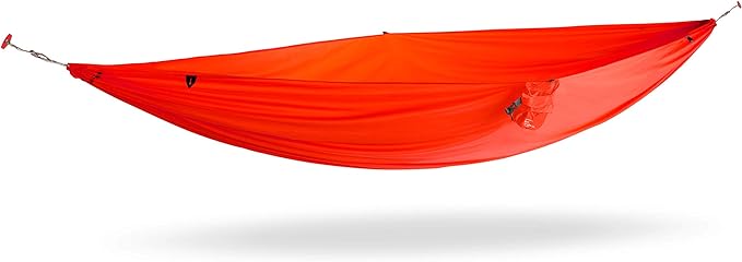 KAMMOK: Roo Single Ultra Light Hammock | Strong & 100% Recycled Fabric | Water Resistant, Ripstop Fabric | Comfortable, Packable, Lightweight (Adventure Grade, Ember Orange