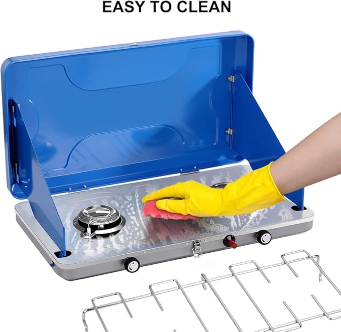 Camplux Propane Camping Stove 20,000 BTU, Camping Stoves 2 Burners with CSA Certification