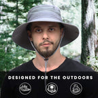 CAMOLAND Mens Fishing Hat Wide Large Brim Sun Hat with Outdoor UV Protection