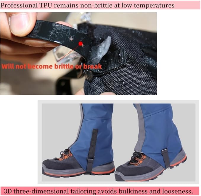 Waterproof Gaiters,Hiking Gaiters,Lightweight Adjustable Leg Gaiters for Men Women,Available in All Seasons,Hiking,Skiing,Mountain Climbing,etc.
