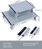 iClimb Ultralight Compact Mini Beach Picnic Folding Table with Carry Bag
