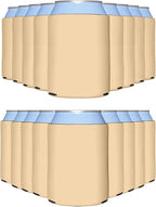 PartyPrints 25 Pack Peach Blank Can Cooler Sleeves, Customizable Bulk Can Coolers, Extra-Thick Collapsible Drink Insulator Sleeve, Beer Can Coolers for Party Beverages