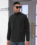 Men's Casual Quarter Zip Pullover Golf Windbreakers Athletic Lightweight Jacket Hiking Running Sweatshirt with Pockets