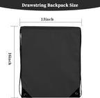 60 Pieces Drawstring Backpack Bags Sports Sackpack Bulk Cinch Gym Bag For Women Men Outdoor Sports Backpack(Black)