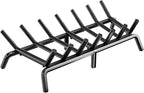 Idzo Cast Iron Fireplace Grate 24 inch, 3/4" Bar Fireplace Log Grate with Extra Leg for Sturdy Stand & Better Air Flow, Quick Assembly Fireplace Wood Grate for Indoor & Outdoor