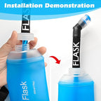 WILDREEDS Replacement Straw for Soft Flask Running Water Bottles for Hiking Cycling (Black)