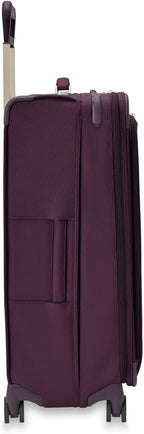 Briggs & Riley 29" Large Expandable Spinner - Checked Luggage for Travel, Suitcases with Wheels, Softside Rolling Bag for Men & Women, Self-Repairing Zipper - Baseline Collection, Plum