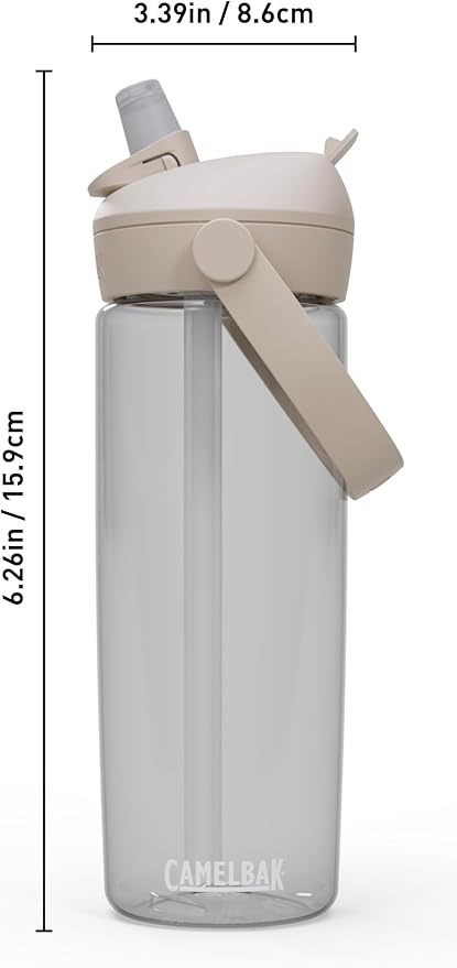 CamelBak Thrive Flip Straw Tritan Renew Water Bottle Clear, 20oz