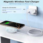 [Apple MFi Certified] Magnetic Charger,Wireless Charger Fast Charging 2Pack 6FT USB C Plug Mag-Safe Magnet Magvolt Pro Pad Chargers for iPhone Air/17 Pro Max/17/16E/16 Pro/16 Plus/15/14/13/12/AirPods
