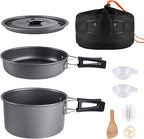 aiGear Camping Cooking Set Cookware Mess Kit with Storage Bag Pot Pan Set Camping Accessories for Outdoor Camping Hiking Picnic Portable and Lightweight Aluminum Color Orange