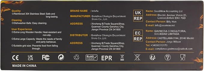 Grill Basket Set, Removable Wooden Handle, 304 Stainless Steel, Rolling BBQ Tools, Smoker Grilling Accessories for Vegetable Fish, Outdoor Cooking Camping, Birthday Gifts for Men Dad Husband