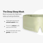 Dore & Rose Deep Sleep Mask Light Blocking, 23 Momme Mulberry Silk Eye Mask, Ultra Soft, Adjustable - Travel Sleeping Mask for Men & Women - Olive