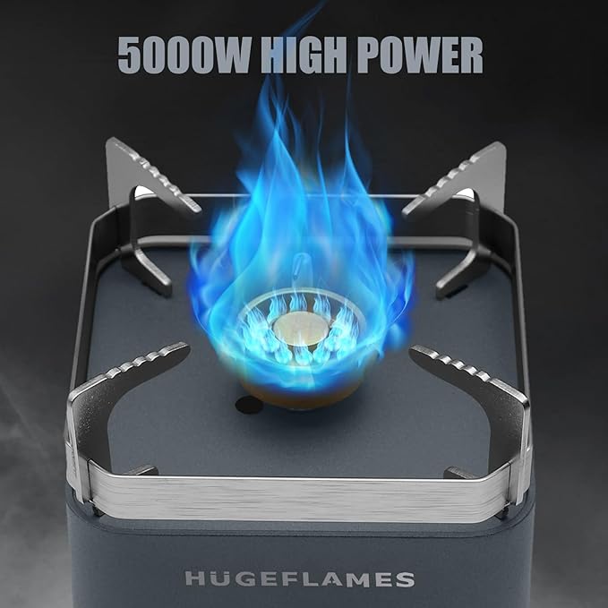 Single Burner Propane Stove, Wind-Guard Camping Stove, Automatic Ignition Propane Burner for Outdoor Cooking