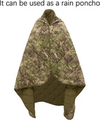 LOOGU Camo Blanket Waterproof Insulation Poncho Liner for Outdoor Camping, Hiking, Hunting, Survival, Backpacking, Picnicking