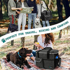 PetAmi Dog Travel Bag, Travel Pet Bag Organizer, Dog Food Travel Bag with Container Collapsible Bowls, Pet Travel Supplies Gift Accessories for Weekend Camping, Puppy Cat Diaper Bag, Charcoal Medium