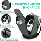 FUTURE AESTHETICS Business Smart Backpack Waterproof for women,men,Fight Approved Durable Backpack suitable as overnight and travel backpack (Green)