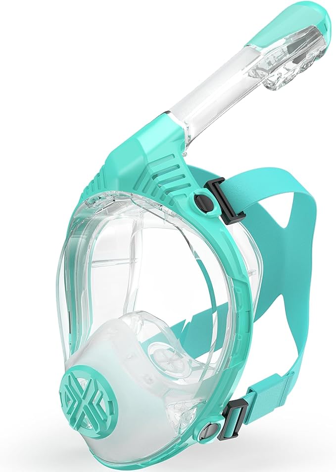 Full Face Snorkel Mask- Snorkeling Gear for Adults with Safe Dry Top Breathing System, Latest Foldable Panoramic View Snorkeling Mask for Men and Women, Anti Fog Anti Leak