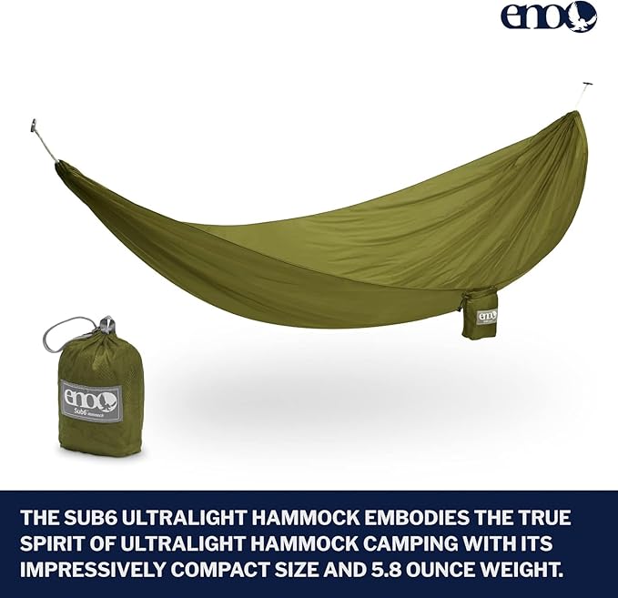 ENO, Eagles Nest Outfitters SubLink Lightweight Shelter System with Hammock, Straps, Bug Net and Rain Tarp